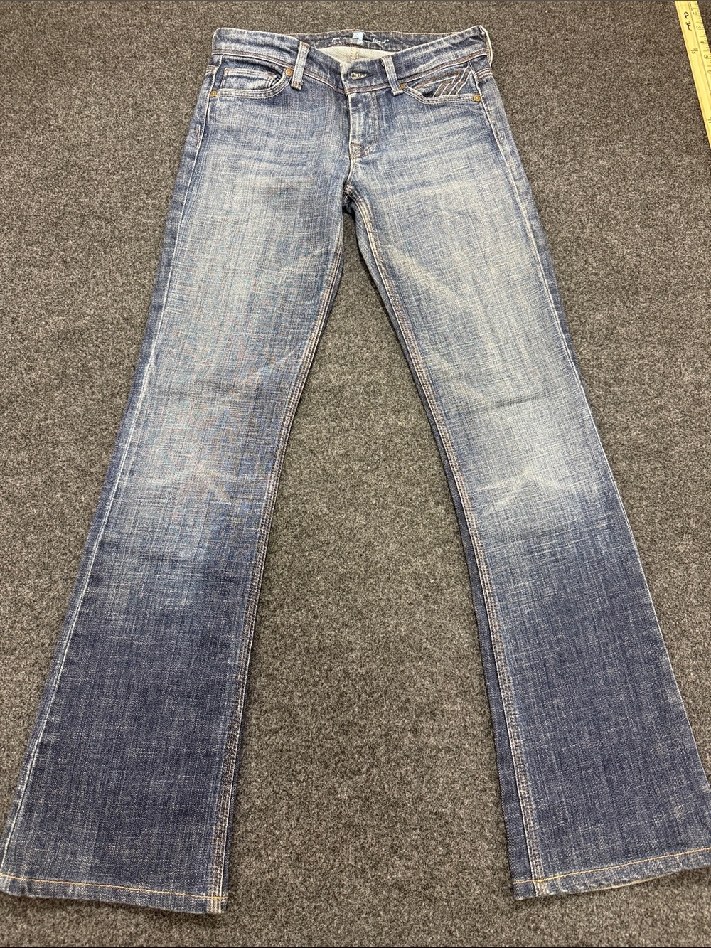 7 For All Mankind Women's Light Blue Washed Flare Jeans